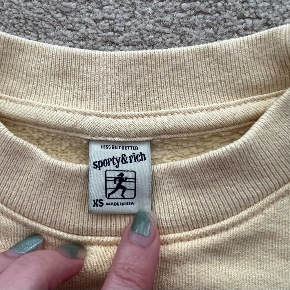 NWT Sporty & Rich Wellness Print Crewneck Sweater XS - Picture 3 of 15